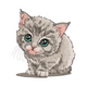 Fluffy Kitten Embroidery Design, Cute Cat Machine Embroidery Pattern, Instant Download