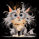 Cute Fluffy Kitten Embroidery Design, Instant Download