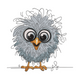 Cute Fluffy Owl Embroidery Design, Instant Download