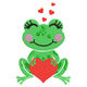 Frog Love Embroidery Design, Cute Valentine Frog Machine Embroidery Pattern, Instant Download