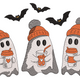 Cute Ghost Coffee Halloween Embroidery Design, Spooky Latte Machine Embroidery Pattern, Instant Download