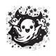 Cute Ghost Explosion Embroidery Design, Instant Download