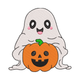 Ghost Holding Pumpkin Embroidery Design, Halloween Machine Embroidery Pattern, Instant Download