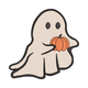 Cute Ghost Holding Pumpkin Halloween Embroidery Design V2, Machine Pattern, Instant Download