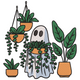 Cute Ghost Plant Embroidery Design, Instant Download
