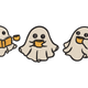 Cute Ghost Trio with Books & Coffee Halloween Embroidery Design, Instant Download