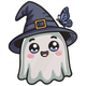 Cute Ghost Witch Hat Embroidery Design, Halloween Machine Embroidery Pattern, Instant Download