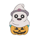 Ghost in Witch Hat Sitting in Pumpkin Halloween Embroidery Design, Instant Download
