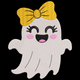 Cute Ghost with Bow Embroidery Design, Halloween Machine Embroidery Pattern, Instant Download