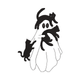 Halloween Ghost with Cats Embroidery Design, Spooky Cat Machine Embroidery Pattern, Instant Download