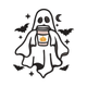 Ghost Pumpkin Coffee Embroidery Design, Instant Download