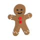 Cute Gingerbread Man Christmas Embroidery Design, Instant Download