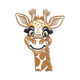 Cute Giraffe Face Embroidery Design, Instant Download