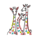 Cute Giraffe Family with Hearts Embroidery Design, Baby Nursery Machine Embroidery Pattern, Instant Download