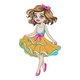 Cute Girl Doll Embroidery Design, Instant Download