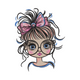 Cute Girl Face Embroidery Design, Kids Machine Embroidery Pattern, Instant Download