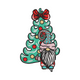 Cute Gnome with Christmas Tree Embroidery Design, Instant Download
