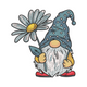 Cute Gnome with Daisy Embroidery Design, Instant Download