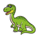 Cute Green Dinosaur Embroidery Design, Cartoon T-Rex Pattern, Instant Download