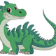 Cute Green Dinosaur Embroidery Design, Instant Download