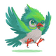 Cute Green Owl Embroidery Design, Bird Machine Embroidery Pattern, Instant Download