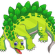 Cute Green Stegosaurus Embroidery Design, Instant Download