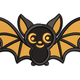 Cute Halloween Bat Embroidery Design, Instant Download