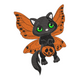 Cute Halloween Butterfly Cat Embroidery Design, Fantasy Machine Embroidery Pattern, Instant Download