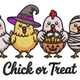 Cute Halloween Chicken Embroidery Design, Instant Download