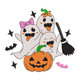 Halloween Ghost Trio Embroidery Design, Cute, Instant Download