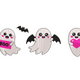 Halloween Ghost Trio Embroidery Design, Cute Spooky Ghosts Pattern