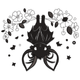 Cute Hanging Bat With Floral Embroidery Design, Instant Download