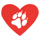 Cute Heart With Paw Print Embroidery Design, Instant Download
