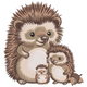 Cute Hedgehog Family Embroidery Design, Instant Download