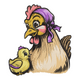 Cute Hen and Chick Embroidery Design, Instant Download