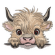 Cute Highland Cow Embroidery Design, Farm Animal Machine Embroidery Pattern V5, Instant Download