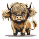 Cute Highland Cow Embroidery Design, Farm Animal Machine Embroidery Pattern, Instant Download