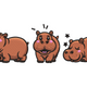 Cute Hippo Trio Embroidery Design, Instant Download