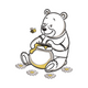 Cute Honey Bear With Bee Embroidery Design, Instant Download