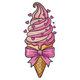 Cute Ice Cream Cone with Hearts & Bow Embroidery Design, Instant Download