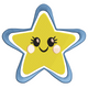Cute Kawaii Smiling Star Embroidery Design, Instant Download