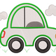 Cute Kids Car with Clouds Embroidery Design, Instant Download