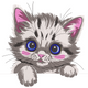 Cute Kitten Face Embroidery Design, Instant Download