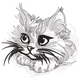 Cute Kitten Face Embroidery Design V2, Instant Download