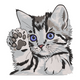 Cute Kitten Paw Embroidery Design, Fluffy Kitten Machine Embroidery Pattern, Instant Download
