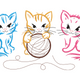 Cute Kitten Trio Embroidery Design, Instant Download