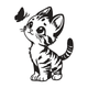 Cute Kitten Watching Butterfly Embroidery Design, Cat Machine Embroidery Pattern, Instant Download