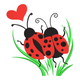 Cute Ladybug Love Embroidery Design, Instant Download