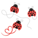 Cute Ladybug Trio Embroidery Design, Insect Machine Embroidery Pattern, Instant Download