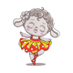 Cute Lamb Ballerina Embroidery Design, Instant Download